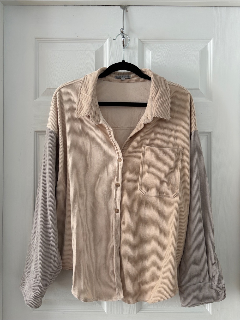 Wishlist Apparel Color Block Corduroy Shacket